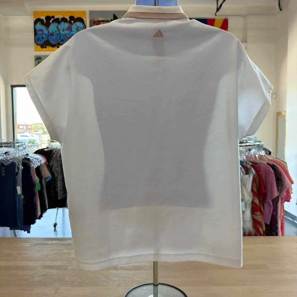 Adidas white polo